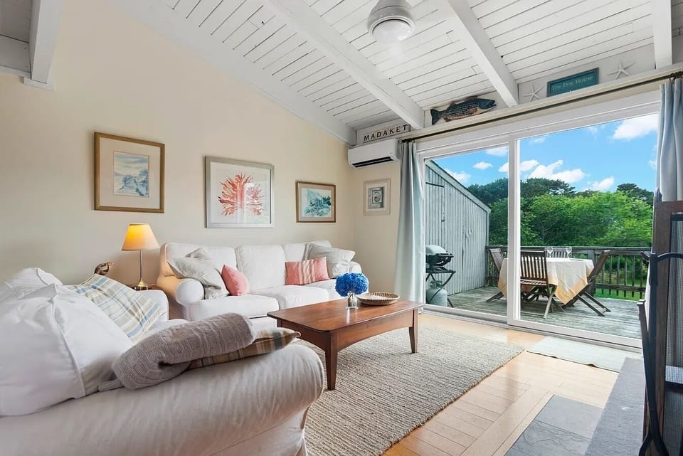 Living room with deck