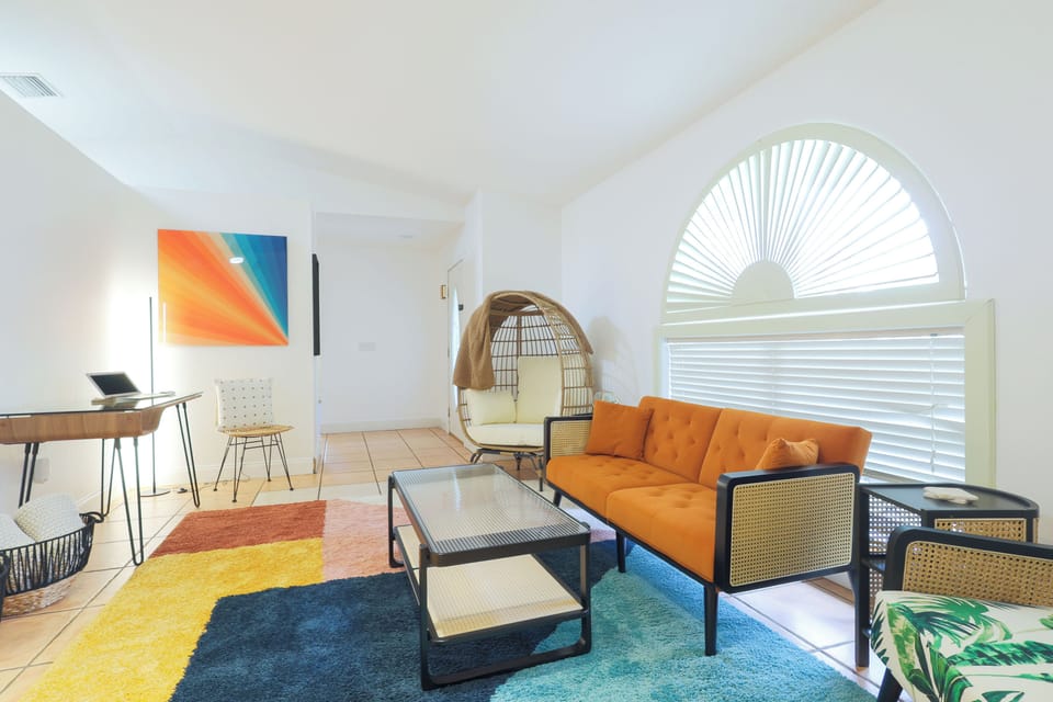 Experience vibrant living in our colorful living room