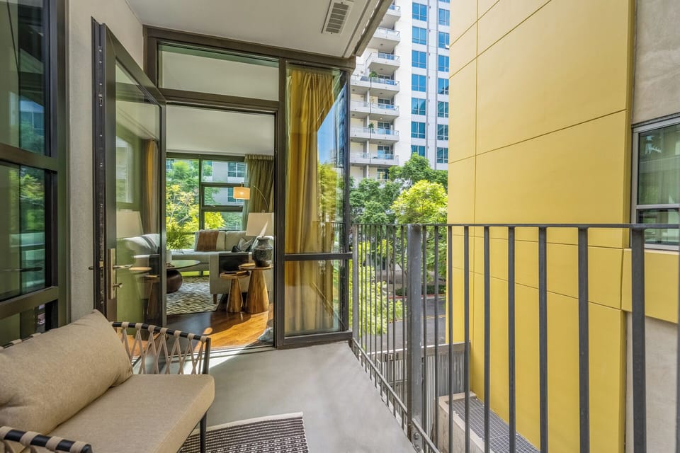 Entrance to balcony from living room.