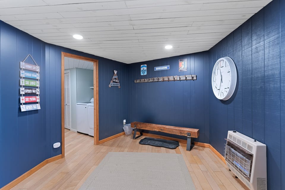 Lower Level Open Area, Perfect for Storing Gear, Shoes, and Coats