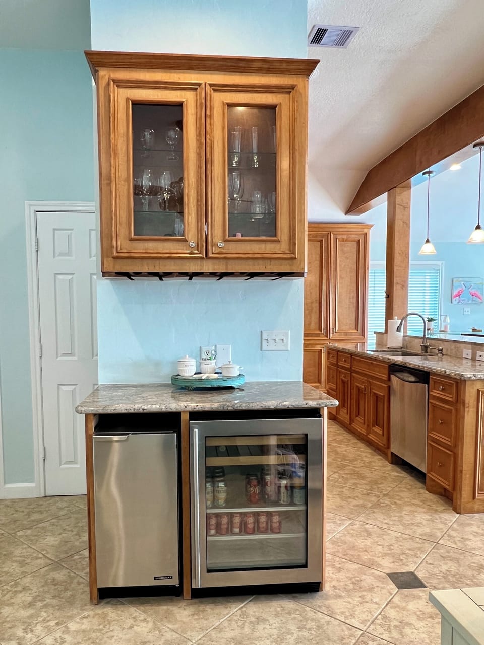 Beverage cooler and ice machine.
