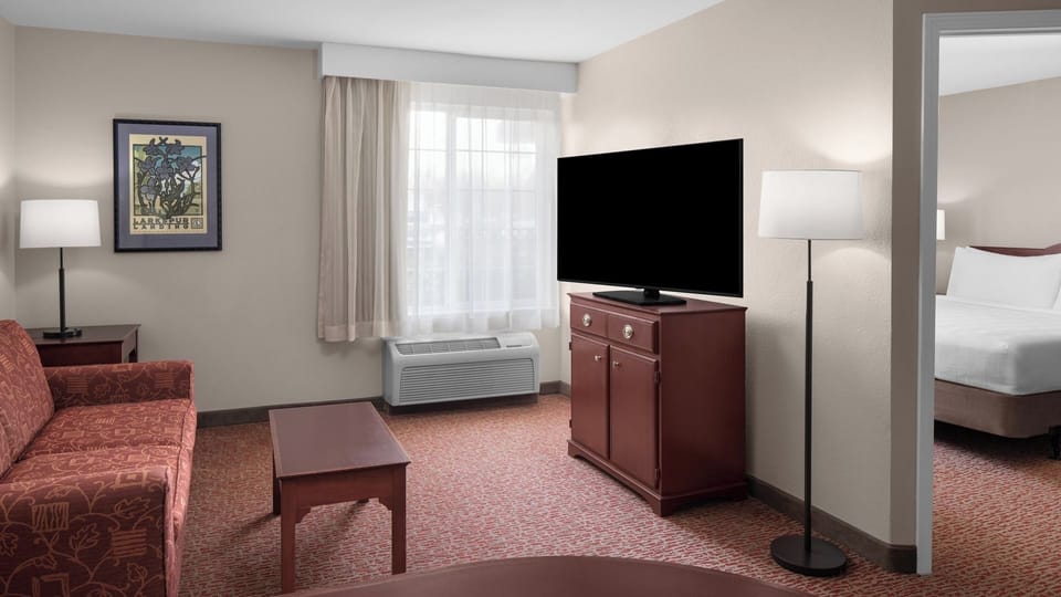 Kick back with your favorite shows in the separate lounge space.