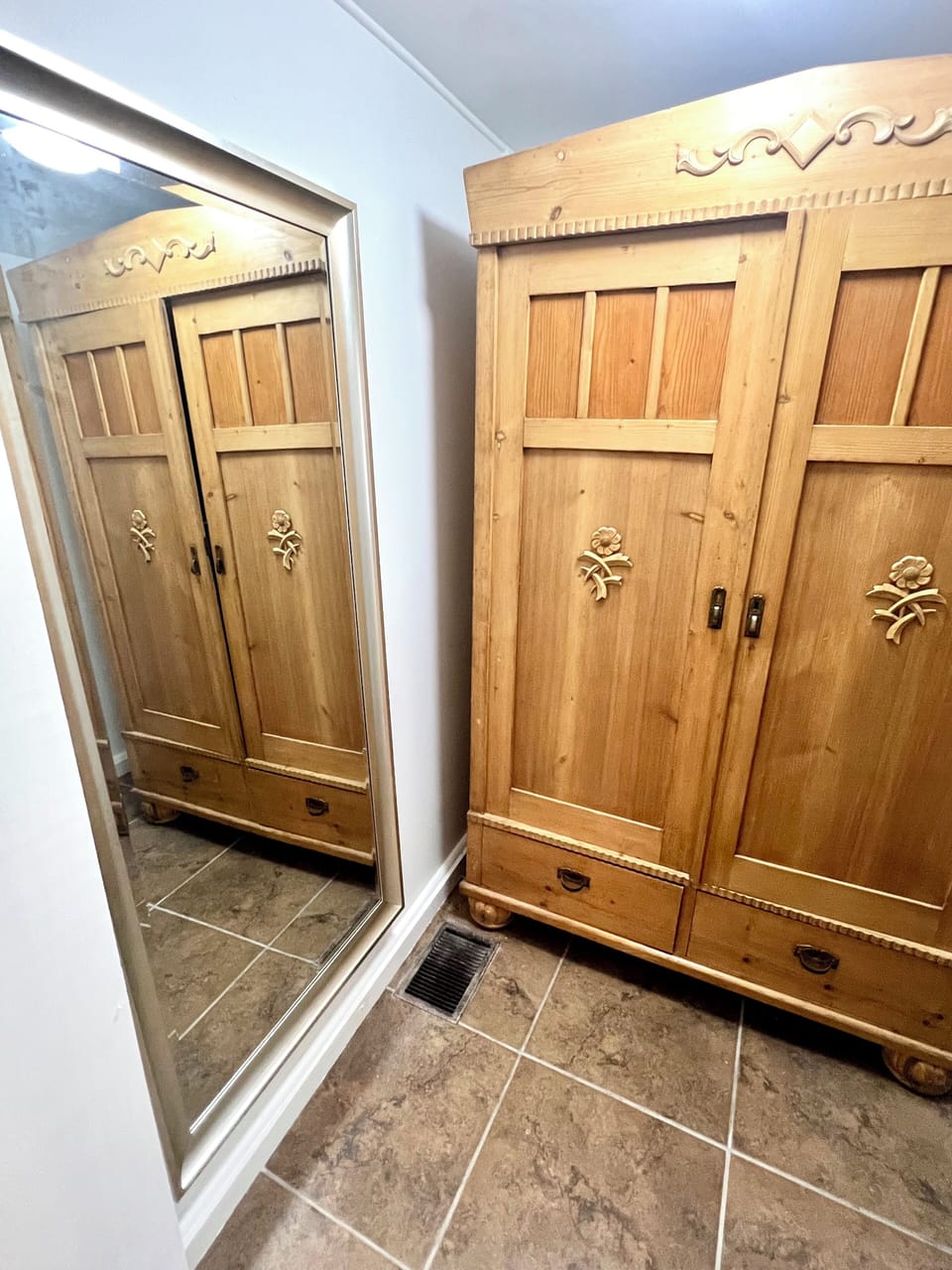 Full length mirror in closet.