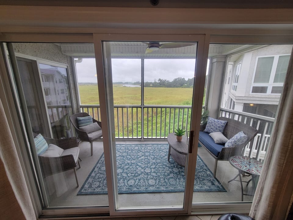 Screened in porch - view of marsh 