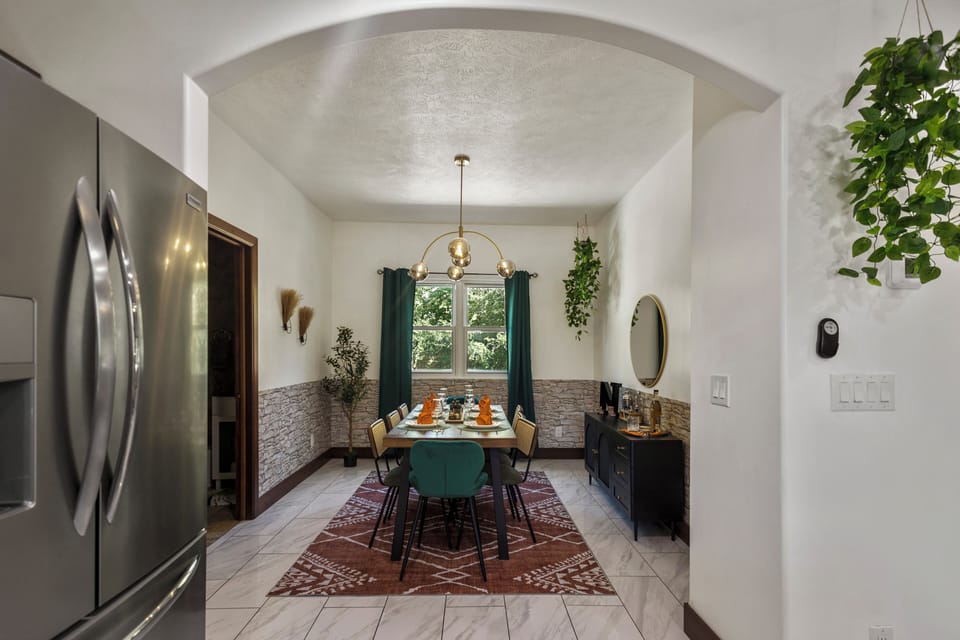Dining area opens from kitchen 