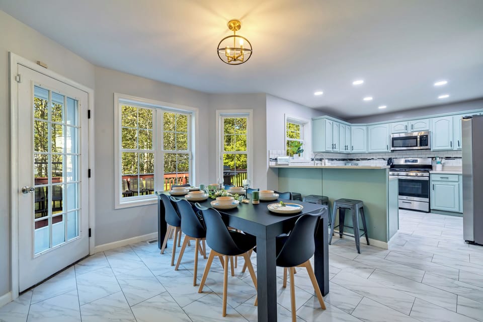 Dine in style in our elegantly designed dining area for 8 people. 