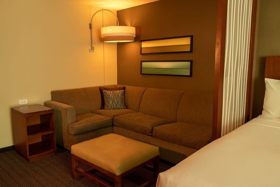 Lounge comfortably on the sectional after a full day out.