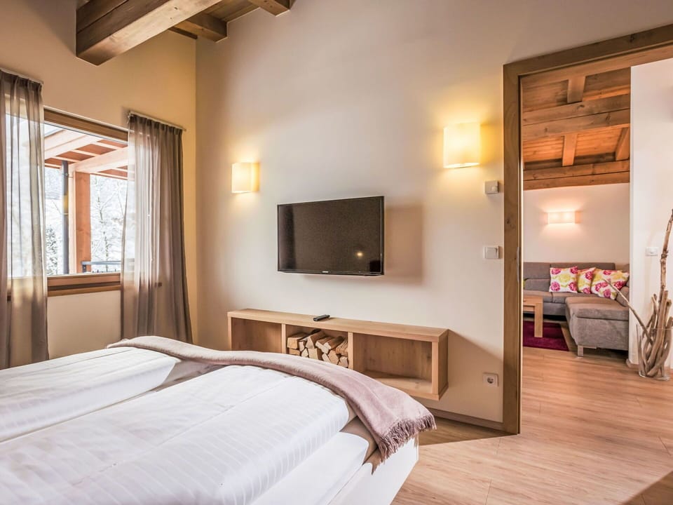 Interior Design, Wood, Ceiling, Flooring, Floor, Furniture, Room, Bedroom, Bed, Wood Flooring