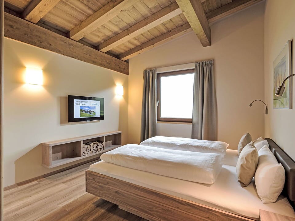 Interior Design, Wood, Ceiling, Floor, Room, Bedroom, Apartment, Bed, Hardwood, Bed Frame