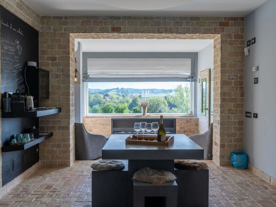 Property, Table, Window, Countertop, Azure, Wood, Kitchen, Shade, Building, Interior Design