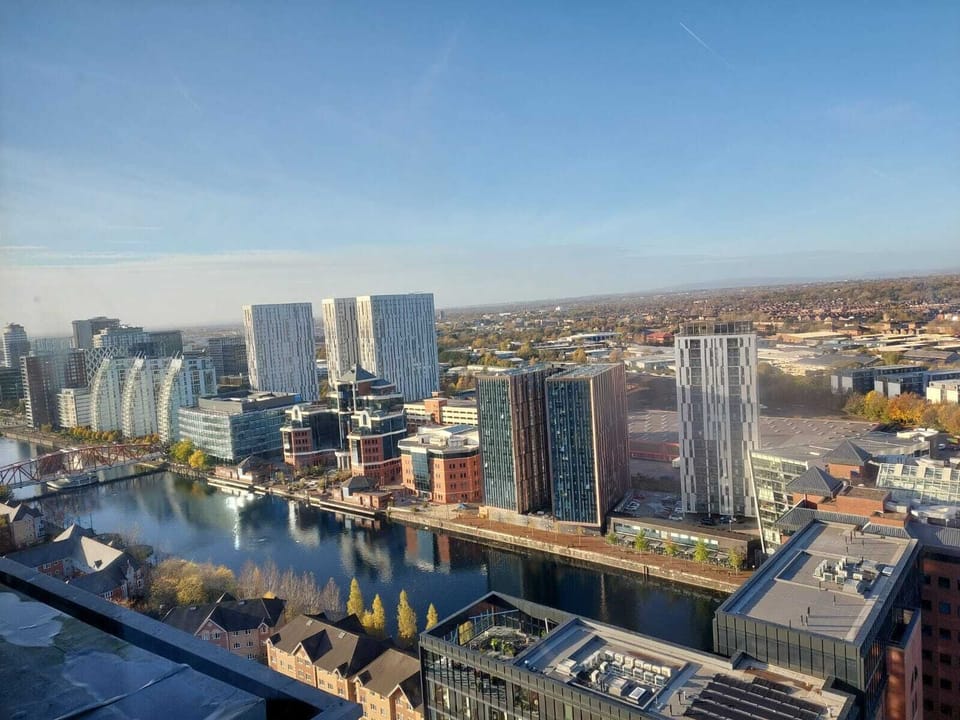 Take in the stunning Manchester skyline from your waterside apartment, a view that never gets old