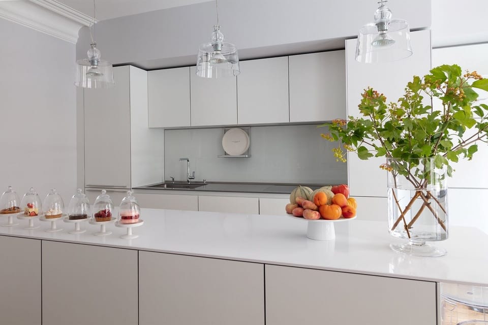 The sleek and modern kitchen