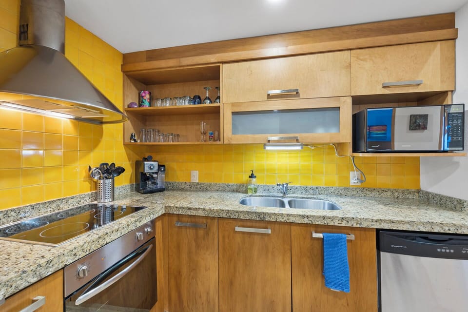 The kitchen has all the appliances and utensils to whip up any meal of the day