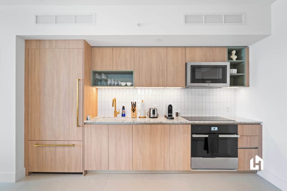 There’s a fully equipped kitchen with all you need to prepare meals