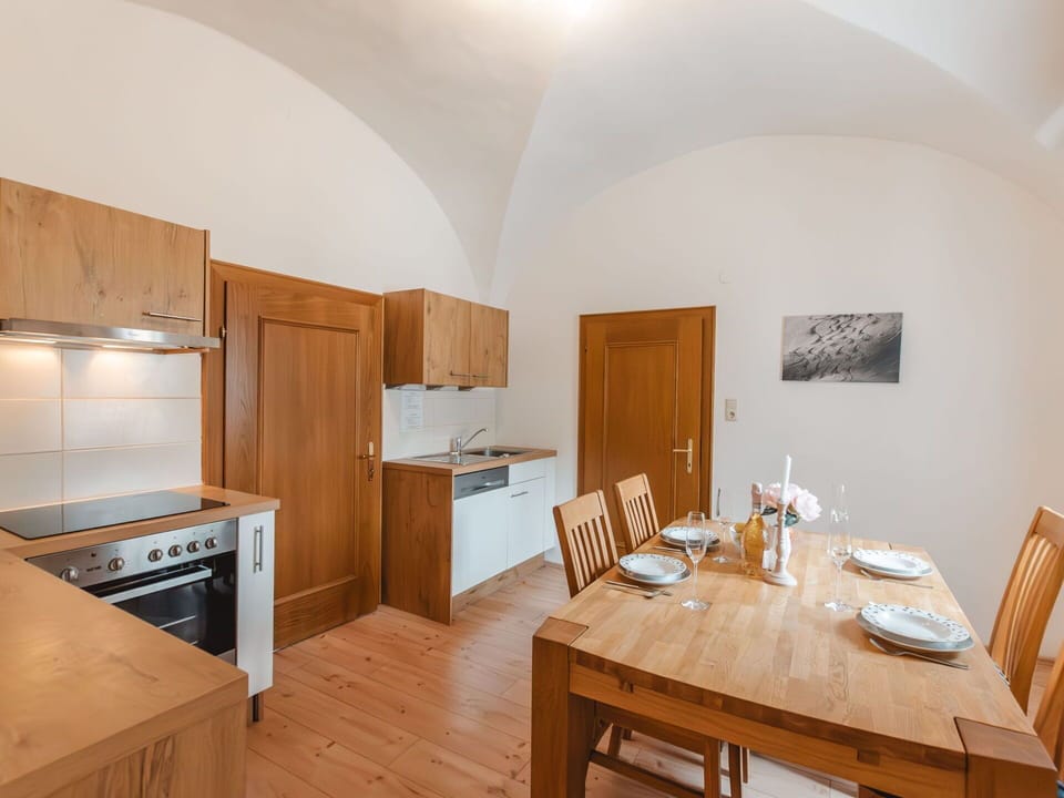 Property, Furniture, Table, Cabinetry, Wood, Interior Design, Flooring, Kitchen Appliance, Floor, Wood Stain