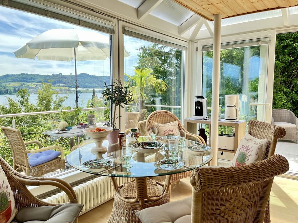 Food, Sky, Table, Tableware, Mountain, Cloud, Plant, Furniture, Green, Natural Landscape