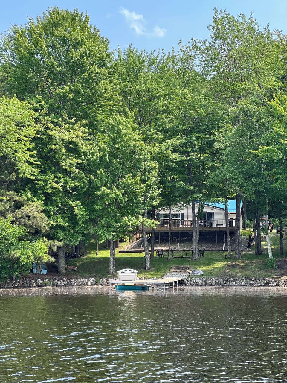 Lake to cottage view