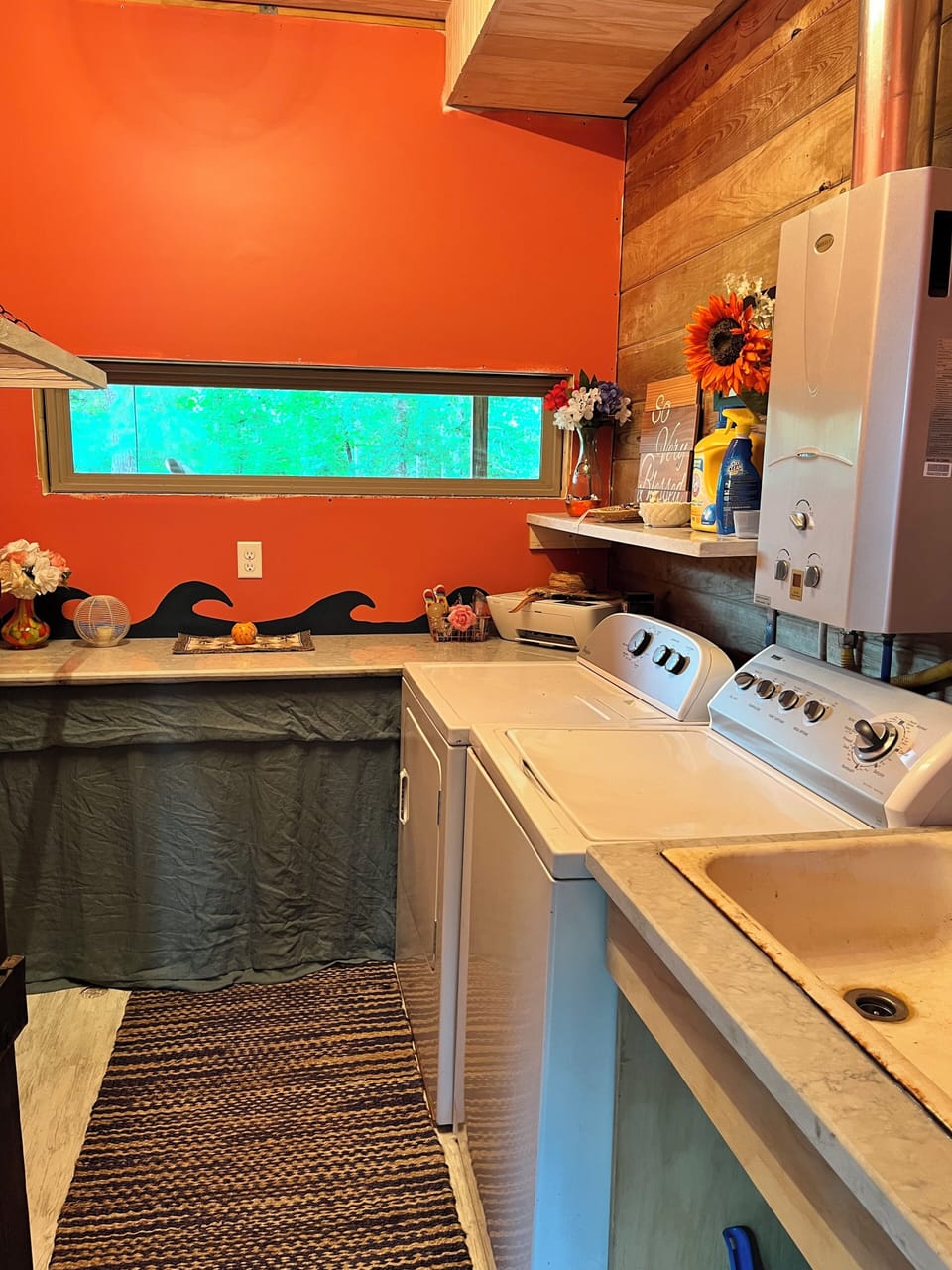 Washer and dryer for guest use.