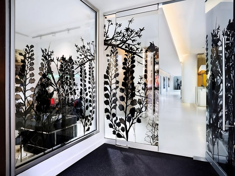 Stroll through an art-filled lobby designed for calm.