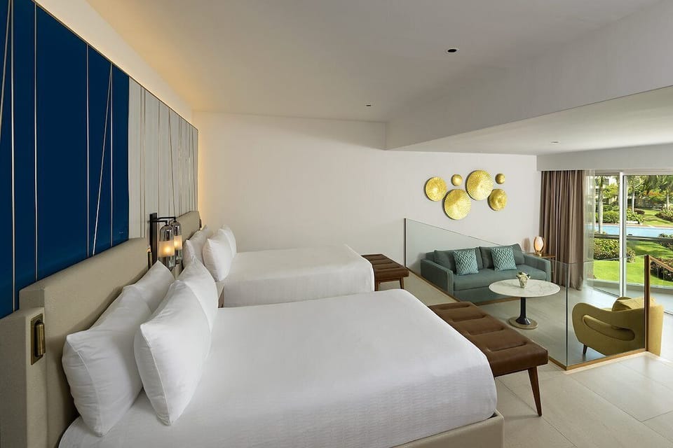 Wake up to bright views from plush beds and seating.