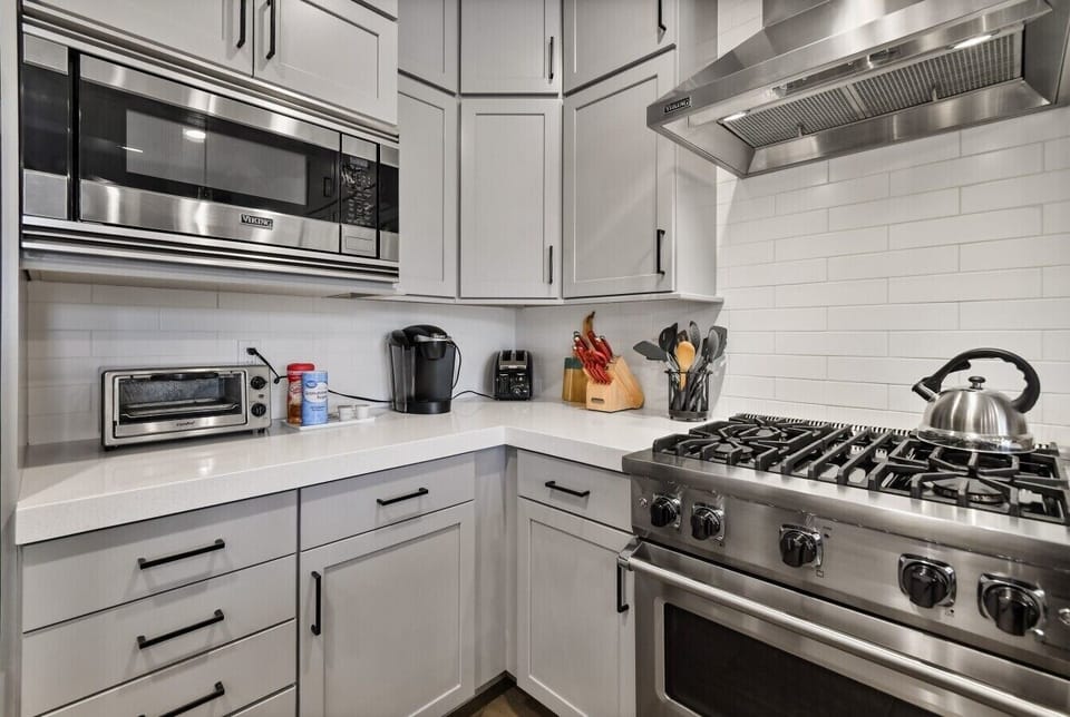Modern kitchen with gourmet appliances