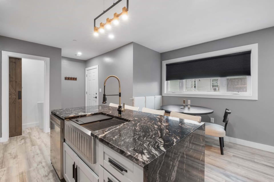 The open kitchen/dining space is perfect for entertaining the whole group!