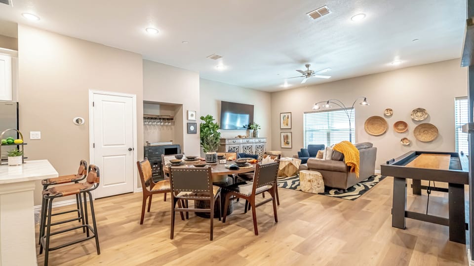A vibrant and inviting dining space where every meal becomes an experience, filled with warmth, laughter, and lively conversations – the perfect spot to start your day with a coffee or unwind with a shared feast.