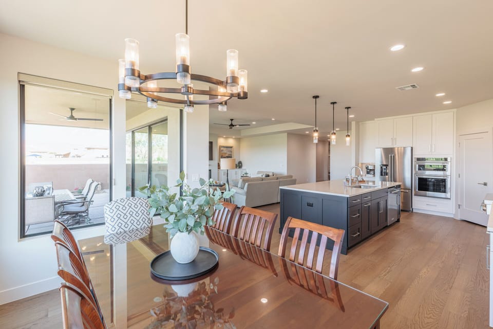 View from Dining Area - With an open and spacious floor plan, the Dining Room and Kitchen can accommodate meal preparations for groups large or small.