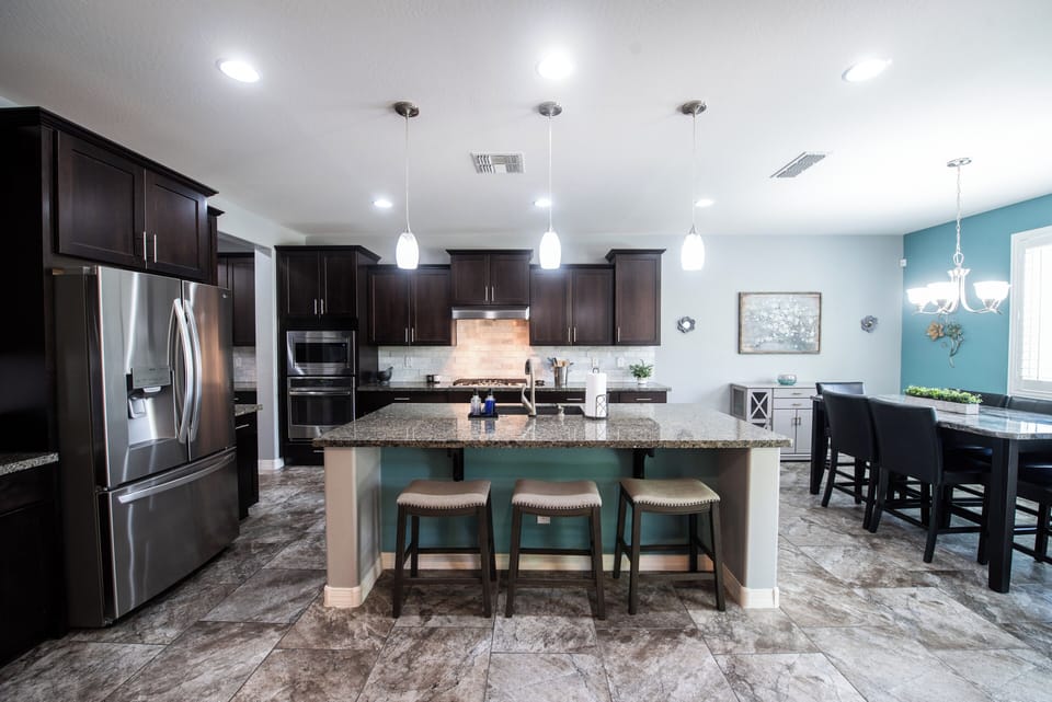Imagine cooking meals in this large chef's dream kitchen!
