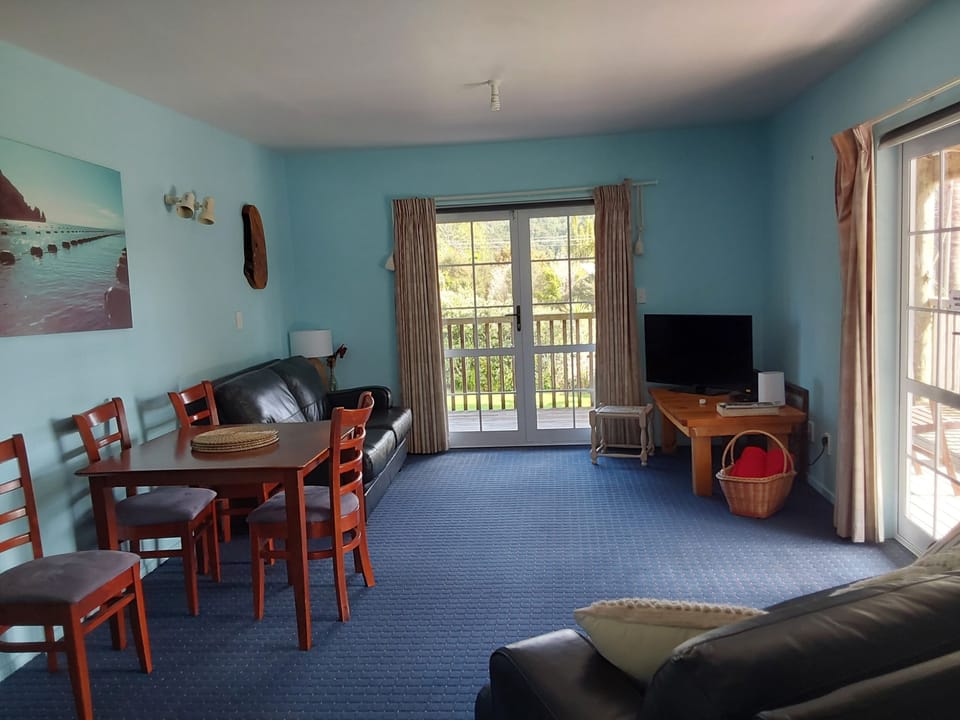 Upstairs lounge dinning room goes out on to full balcony.