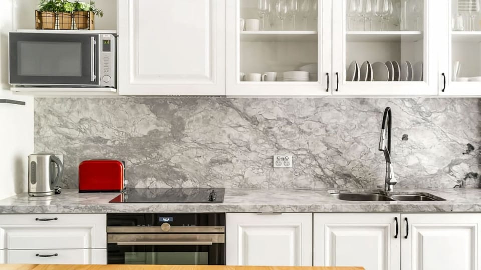 Fully equipped kitchen for home-cooked meals.