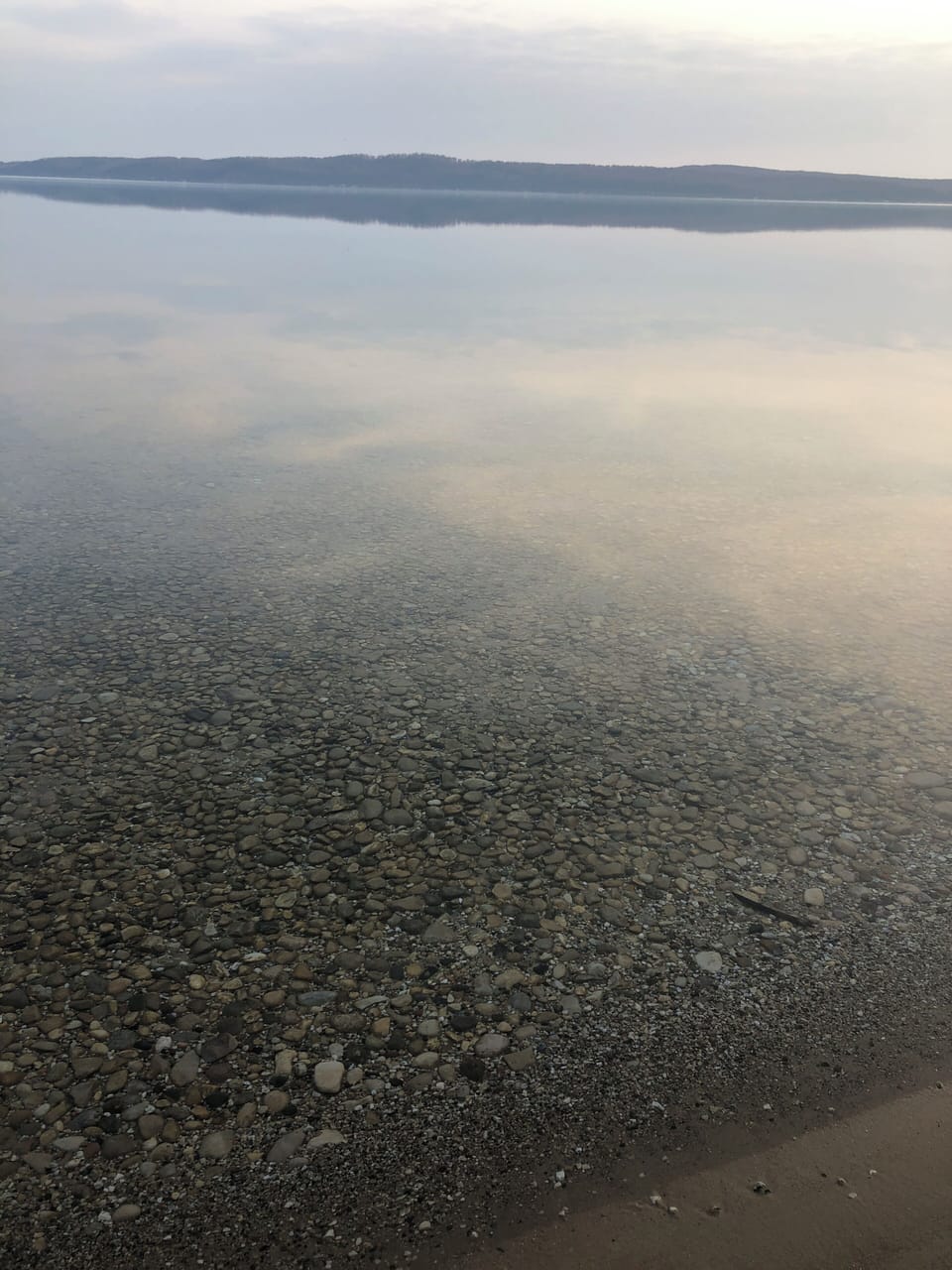 Crystal Lake access (rocks ~15 feet before all sand) on Outlet Bay sandbar