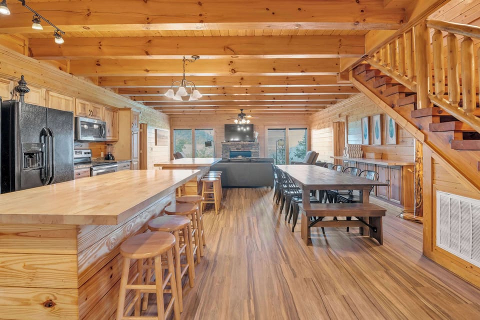 The whole family can find comfortable space to gather for meals & visiting