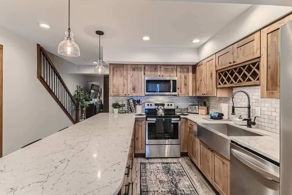Kitchen is stocked with all your basics