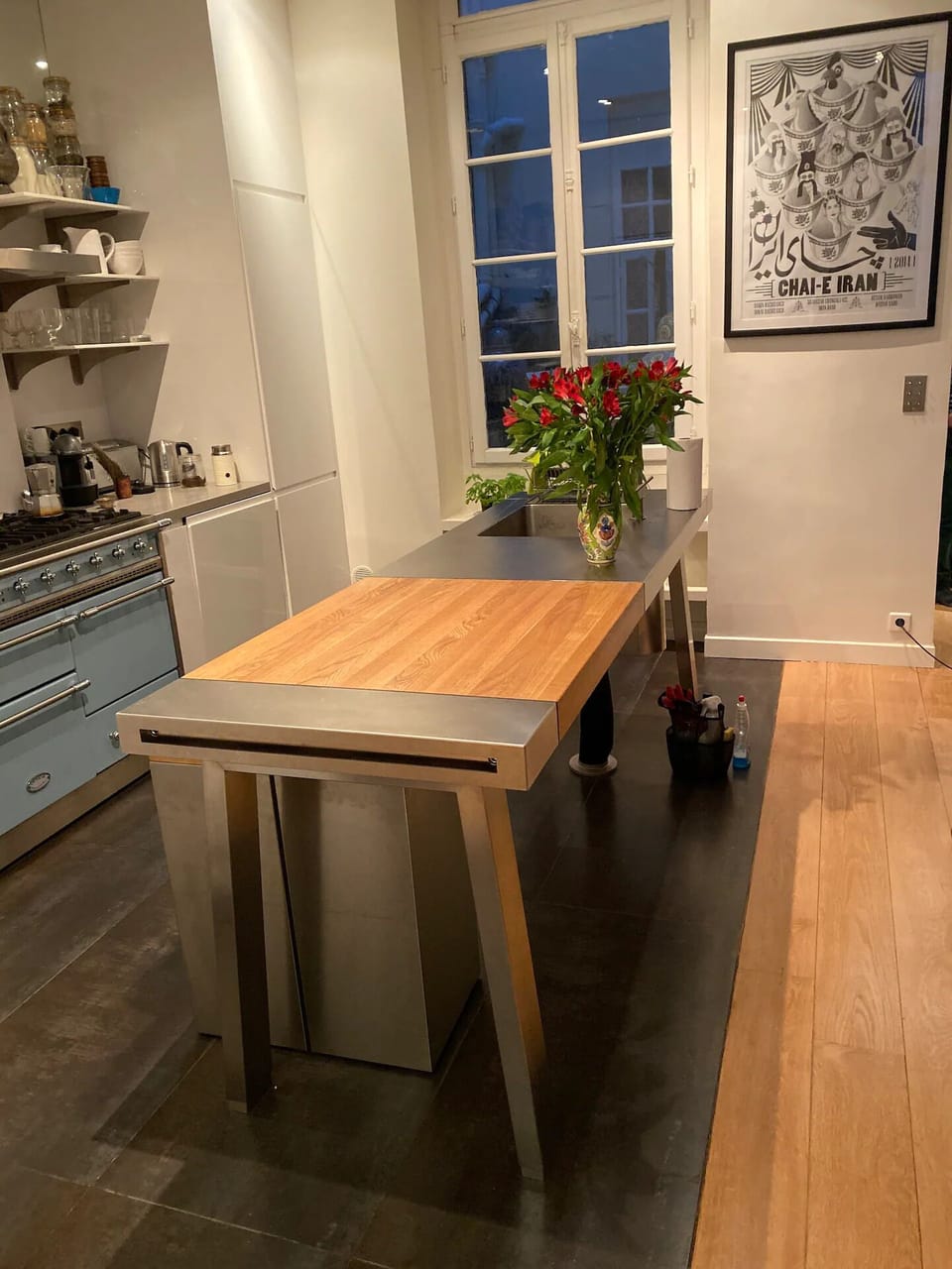 Dining areaThe kitchen has a custom built Lacanche stove/ ovens

