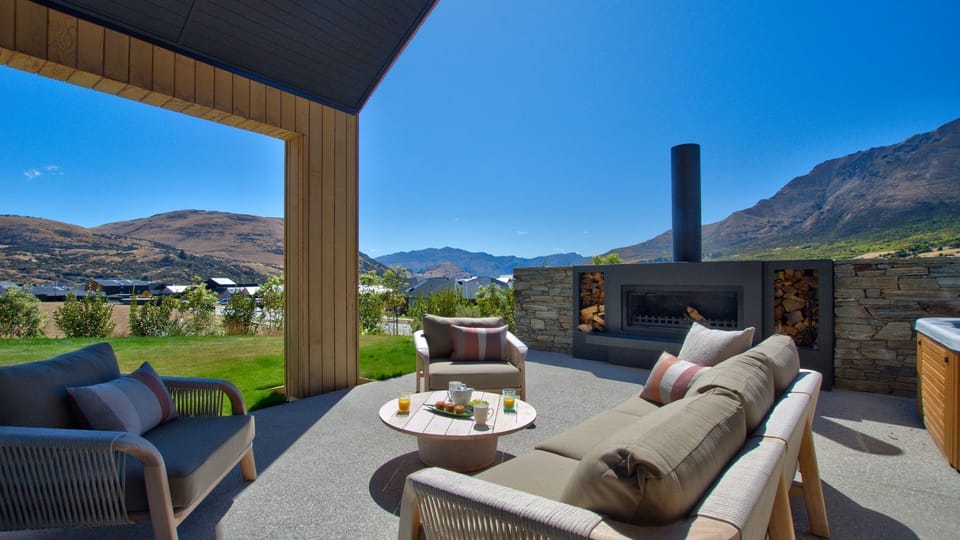Outdoor lounge with super comfy seats.