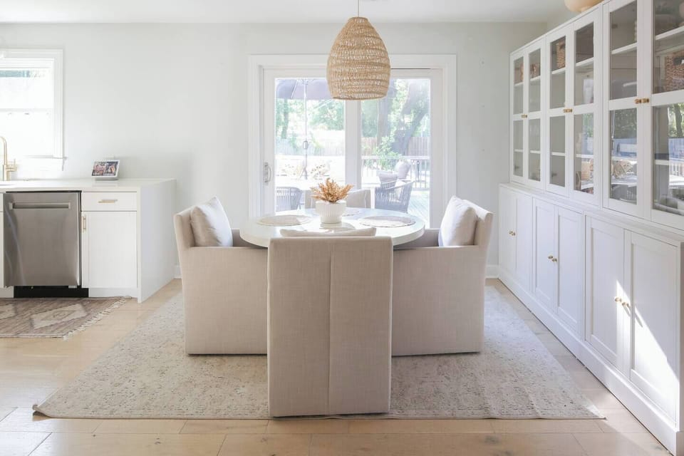 Dining room with access to the back deck