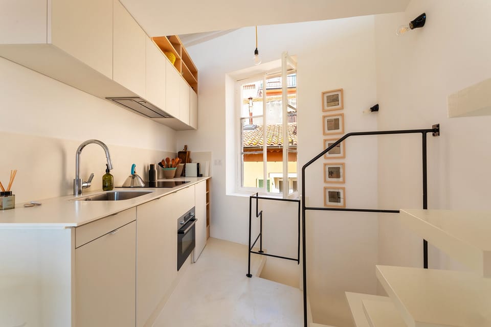 Minimalist, bright kitchen