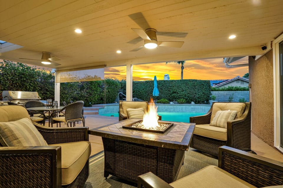 A wonderful fire pit with chairs around