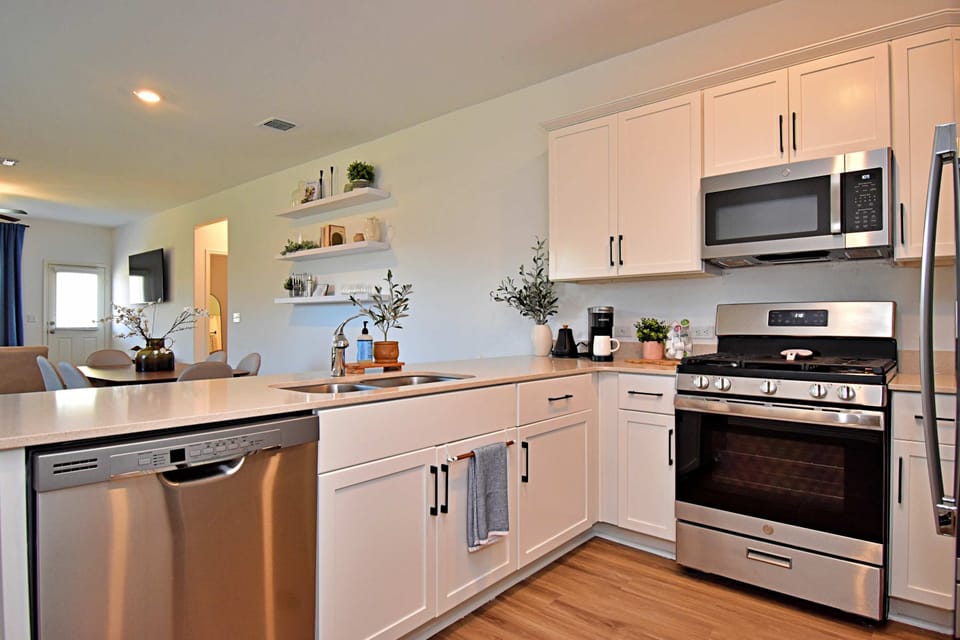 Kitchen is fully stocked with your cooking utensils