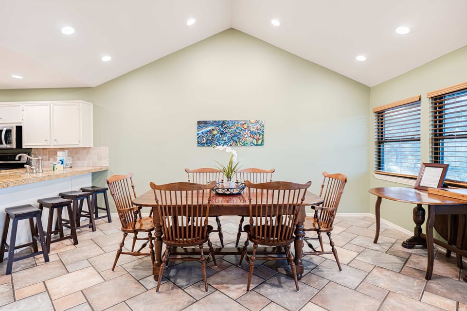 Second dining table with seating for 6