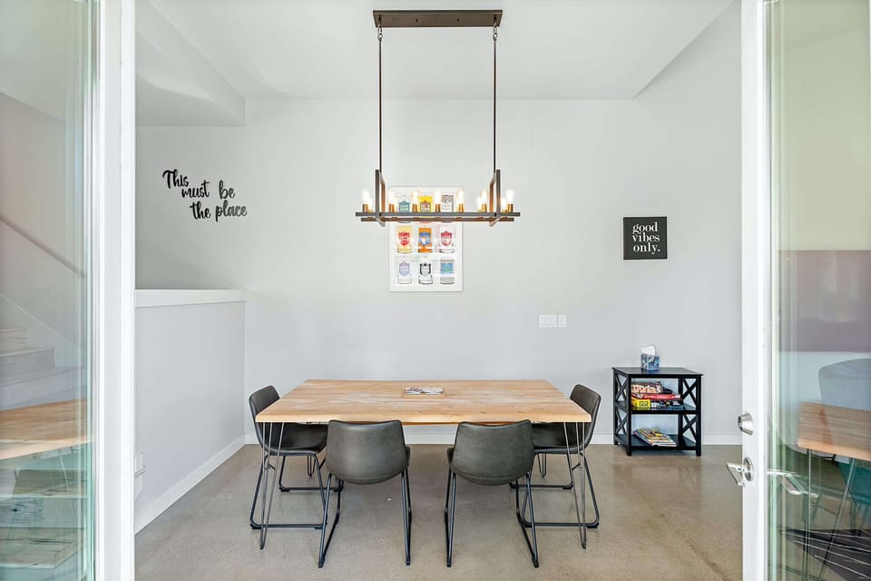 Retreat indoors after savoring a delightful meal on the deck