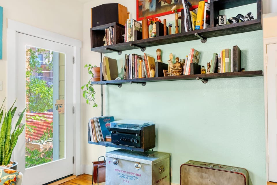 Guests are sure to love the quirky, bohemian décor throughout this home