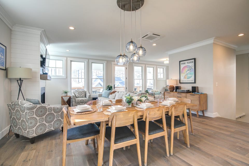 The dining room is located on the third floor of the home. 