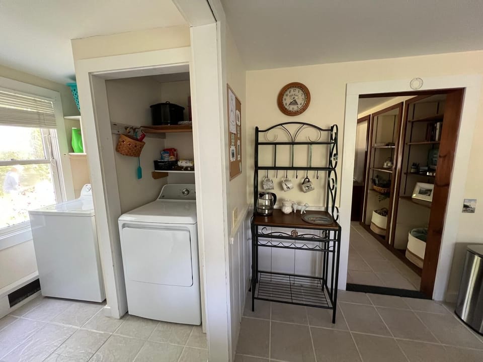 Washer and Dryer, Cleaning Supplies, Coffee Bar