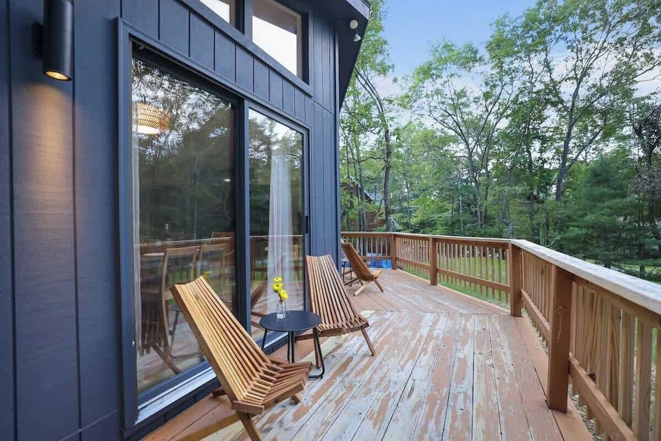 Wake up to calming views of the trees right outside your door - perfect for a peaceful retreat with family and friends