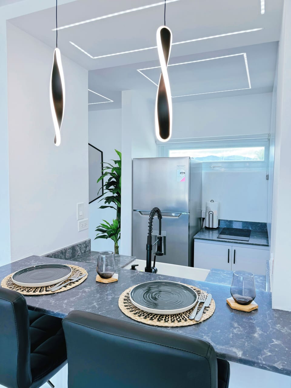 Marble countertop.