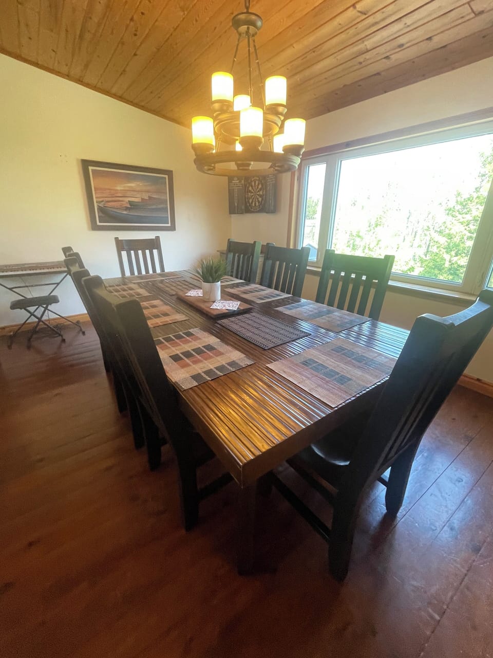 8 person table with heavy duty chairs