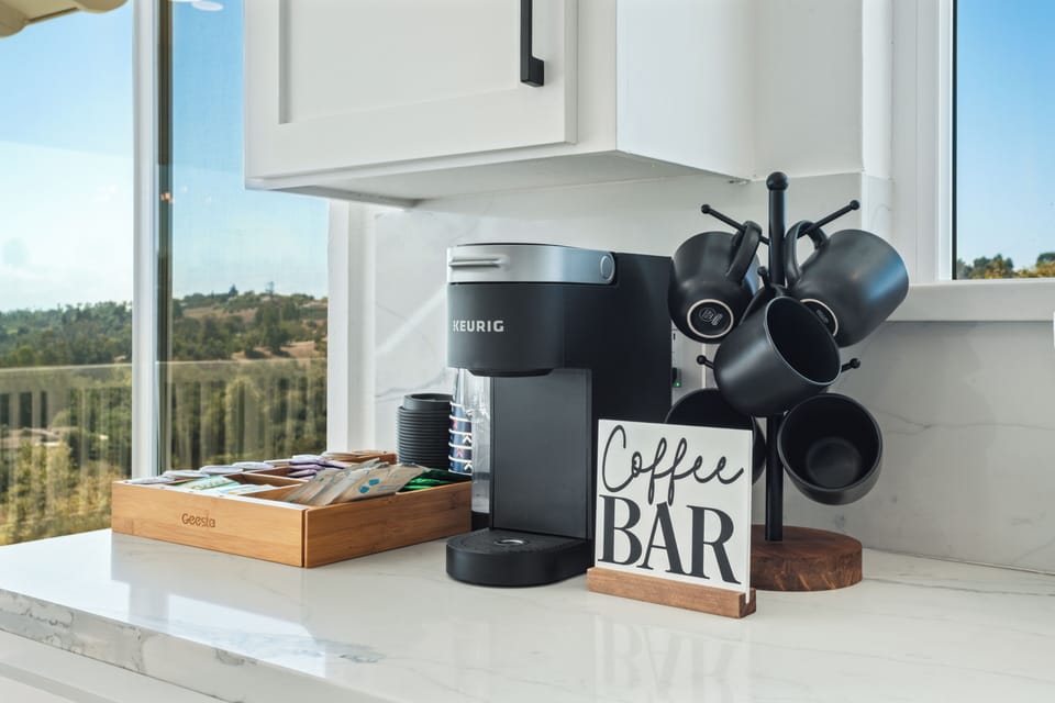 Yes- your coffee bar! Tea? Decaf? Chocolate? ENJOY! 
