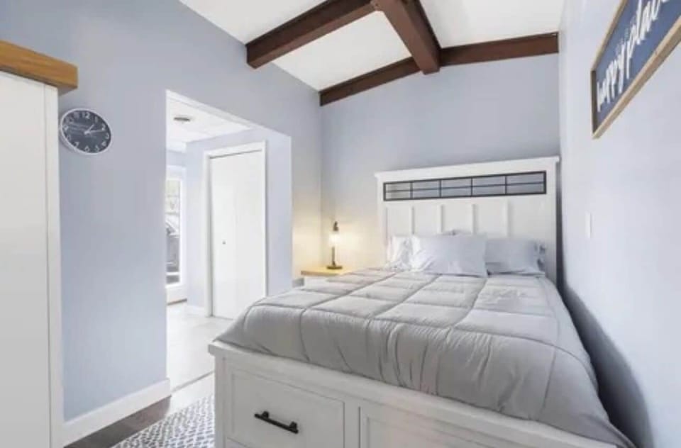 Master bedroom queen bed and private master bath